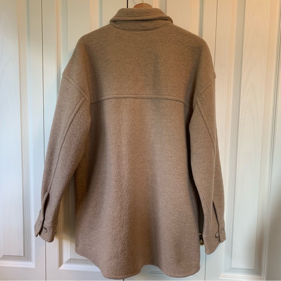 Aritzia Babaton Pelli Button Up Merino Wool Jacket Camel Tan Brown Women's Large - Picture 4 of 8